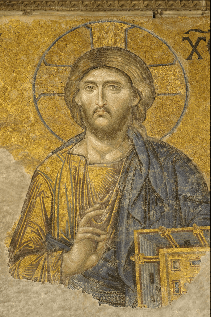  mosaico raffigura il Cristo Pantocratore e fa parte del mosaico della Deesis situato nella galleria sud della Basilica di Santa Sofia a Istanbul. 